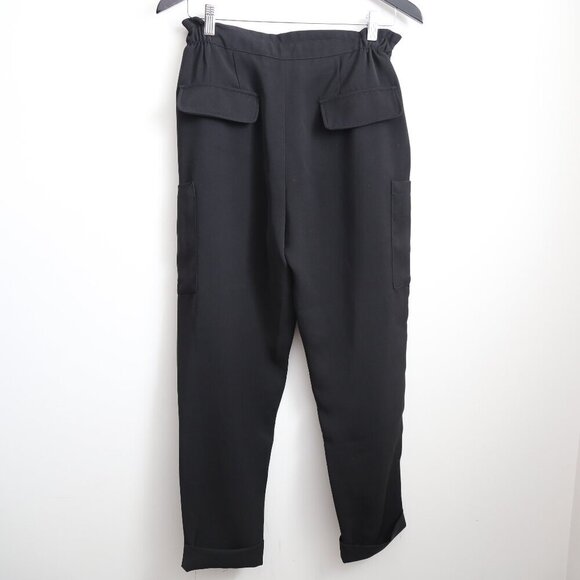 Zara High Waist Pleated Cargo Dress Pants With Oversized Button Detail Size 4 - Picture 4 of 7